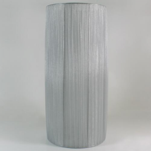 Paralume 20x45 cm cilindro rivestito in velo siena color grigio chiaro. Attacco E27