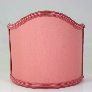 Paralume ventola L16 x h16 cm - shantung rosa con bordura rosa - attacco E14