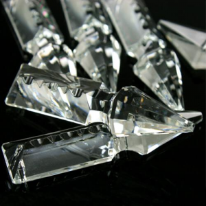 Pendaglio freccia 63 mm con foro in vetro cristallo stampato lucidato