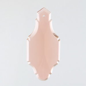 Pendente placca in cristallo di Boemia rosa 83 mm originale lampadari antichi restauro