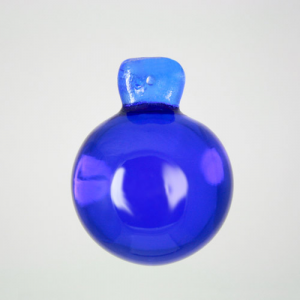 Pendente sfera 35 mm blu cobalto + codolo con foro. Vetro Murano.