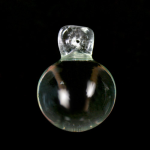 Pendente sfera 35 mm color cristallo + codolo con foro. Vetro Murano.