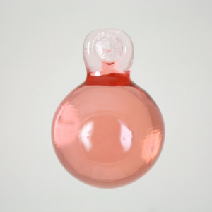 Pendente sfera 35 mm rosa + codolo con foro. Vetro Murano.