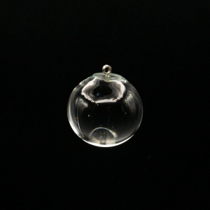 Pendente sfera 40 mm vetro Murano cristallo trasparente + filo metallico
