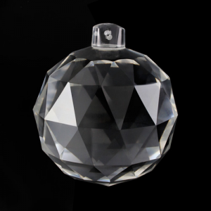 Pendente sfera Ø100 mm sfaccettata in cristallo di Boemia. Pendaglio originale molato a mano per restauro lampadari.