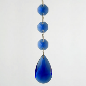 Pendente strenna decorativa con ottagoni e mandorla cristalli blu.