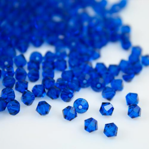 Perla bicono Capri Blue 4 mm cristallo Swarovski 5328 bead