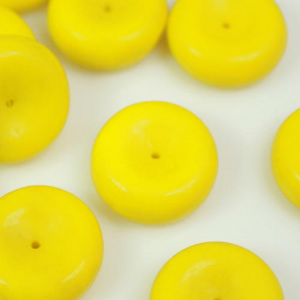 Perla ciambella in pasta di vetro gialla, 7 mm