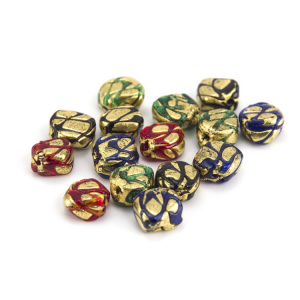 Perla di Murano sasso 12 mm vetro colorato maculato foglia oro