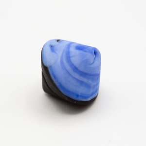 Perla Murano bicono satinato Ø18 mm h 17 bicolore nero/acquamare pasta di vetro