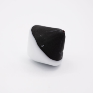 Perla Murano bicono satinato Ø18 mm h17 bicolore nero/bianco pasta di vetro
