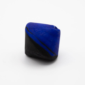 Perla Murano bicono satinato Ø18 mm h17 bicolore nero/blu pasta di vetro