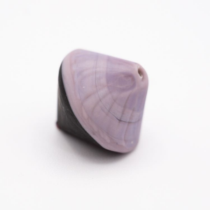 Perla Murano bicono satinato Ø18 mm h17 bicolore nero/viola pasta di vetro