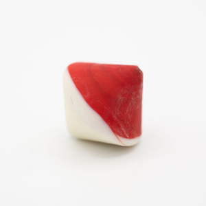 Perla Murano bicono satinato Ø18 mm h17 bicolore rosso/avorio pasta di vetro
