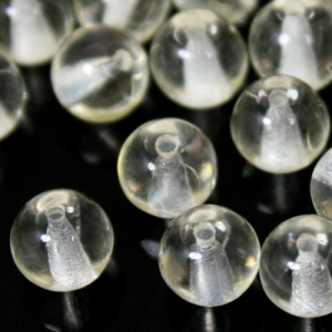 Perla tonda in vetro trasparente colore cristallo anticato Ø6 mm con foro passante