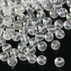 Perla tondino 10 mm in vetro veneziano cristallino, foro passante.