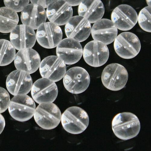 Perla tondino 12 mm in vetro veneziano cristallino, foro passante.