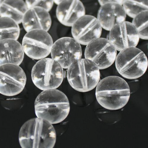 Perla tondino 16 mm in vetro veneziano cristallino, foro passante.