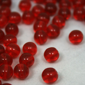 Perla tondino 8mm rosso in vetro veneziano, foro passante