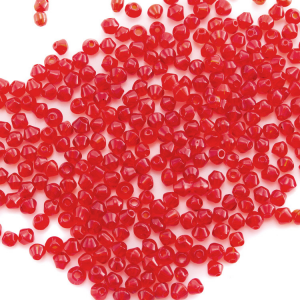 Perle bicono rosse 4 mm trasparenti in mezzo cristallo