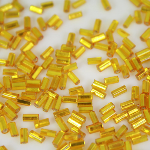 Perline di conteria cannette giallo oro 5 mm vetro di Murano