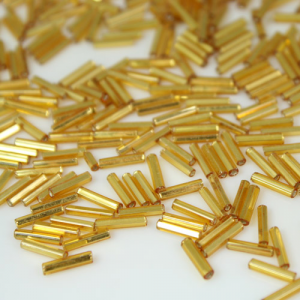 Perline di conteria cannette oro 10 mm