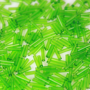 Perline di conteria cannette verde chiaro Ø10 mm vetro di Murano