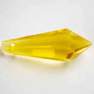 Prisma pendente 38 mm giallo, vetro cristallo sfaccettato molato