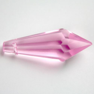 Prisma pendente 38 mm rosa, vetro cristallo sfaccettato molato