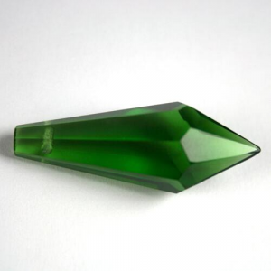 Prisma pendente 38 mm verde, vetro cristallo sfaccettato molato