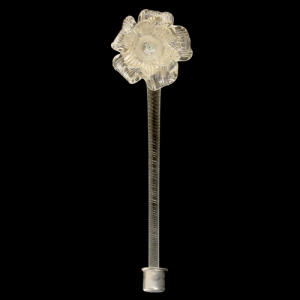 Ricambio fiore vetro Murano alto 35 cm colore cristallo trasparente e oro ML