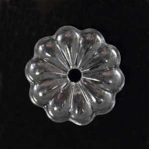 Rosellina 20 mm, rosetta in cristallo acrilico, colore trasparente, foro centrale