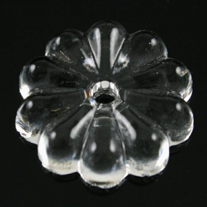 Rosellina 25 mm, rosetta in vetro veneziano cristallino, foro centrale