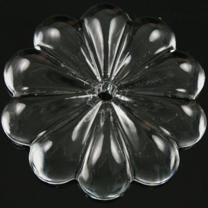 Rosellina 50 mm, rosetta in vetro veneziano cristallino, foro centrale
