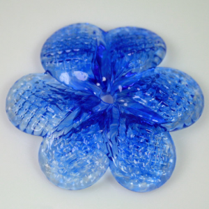 Rosellina a fiore in vetro di Murano colore blue fatto a mano Ø50 mm con foro centrale
