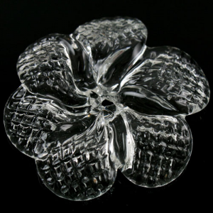 Rosellina a fiore in vetro di Murano colore cristallo fatto a mano Ø50 mm con foro centrale