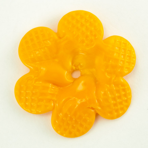 Rosellina a fiore in vetro di Murano colore pasta arancione fatto a mano Ø50 mm con foro centrale