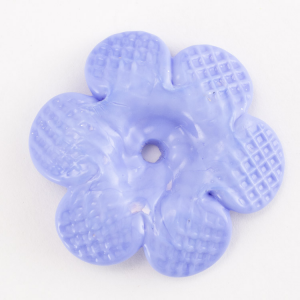 Rosellina a fiore in vetro di Murano colore pasta celeste fatto a mano Ø50 mm con foro centrale
