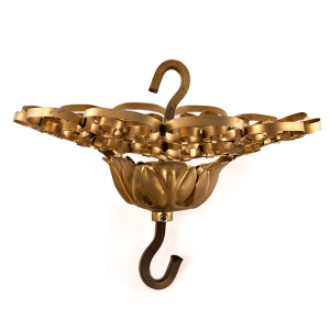 Rosone Ø20 con aggancio a crocetta oro in ferro per lampadario stile antico veneziano