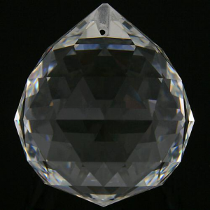 Sfera sfaccettata Ø70 mm in vetro molato, color cristallo