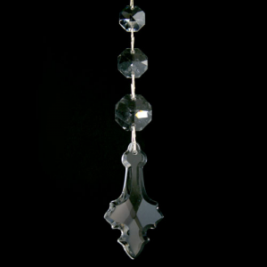 Strenna decorativa con cristalli Asfour, pendente a croce, ottagoni a scalare.