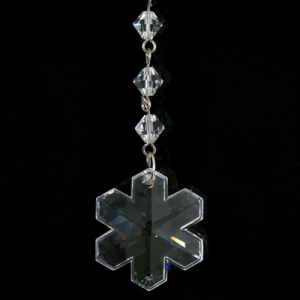 Strenna decorativa con cristalli Swarovski, fiocco di neve e biconi.