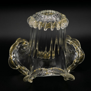 Tazza ricambio in vetro di Murano Ø16 cm cristallo veneziano finiture oro MC