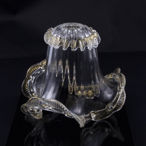 Tazza ricambio in vetro di Murano Ø17 cm cristallo veneziano finiture oro MG
