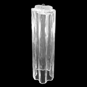 Tronco pendente in vetro di Murano cristallo trasparente h 30 cm