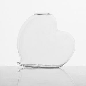 Vaso a forma di cuore 8 cm in cristallo trasparente. Porta fiore, porta essenze, centrotavola