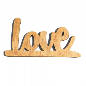 Wall tattoo LOVE in chestnut wood handcrafted 100% Made in Italy