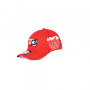 Starter® Caps Unisex: RED WITH SIDE PRINT