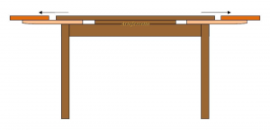 Two tone extendable rectangular table 100 x 70 cm 