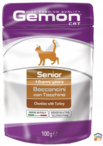 Gemon  cat Bocconcini con Tacchino – Senior
